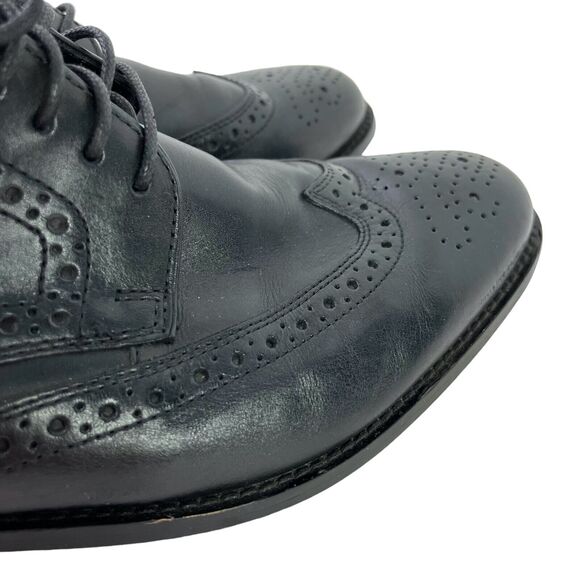 Nunn Bush Mens Comfort Gel Wingtip Oxford Real Leather Black Dress Shoes 11.5 main image 10